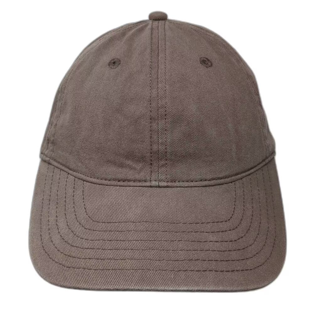 Oysho Baseball Cap Brown Hat M Slideback Adjustable Solid Cotton 6-Panel Plain